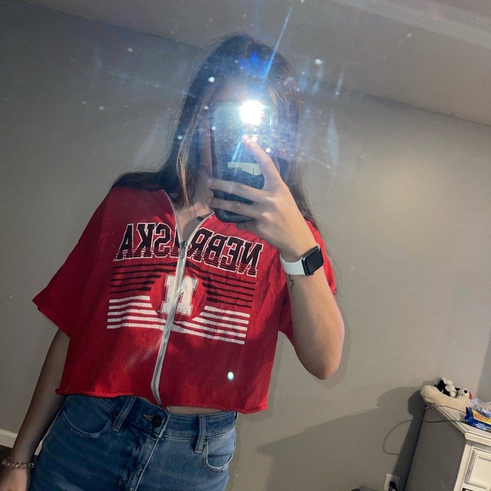 Nebraska zip up tee